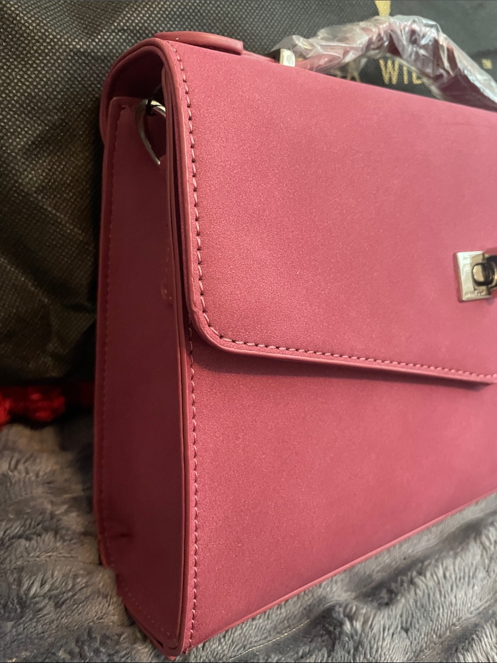 Vanessa Williams Raspberry Envelope Clutch with Turn-Lock - Picture 2 of 7